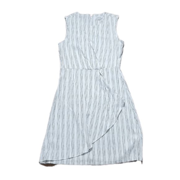 Calvin Klein Black and White Stripe Sleeveless Midi Dress Size 6 Stripes Striped - Picture 1 of 5